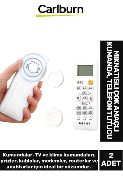 Pratik Yapışkanlı Kolay Monte Duvar Sabitleme Mıknatıslı Çok Amaçlı Kumanda Telefon Tutucu 2 ADET