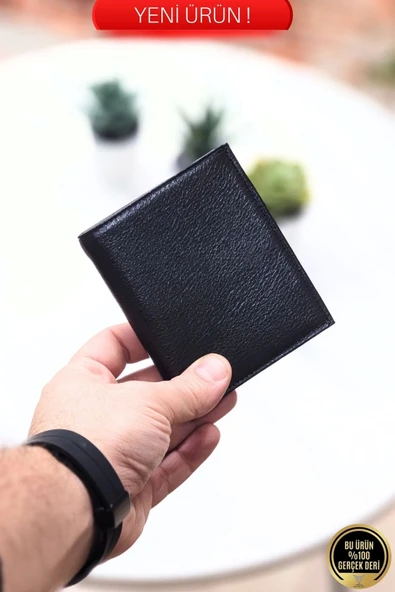 Hakiki Deri Erkek Cüzdan Dik Model – 12 Kart - Bozuk Para Bölmeli - İsim Baskılı - Minimalist Tasarım - 3
