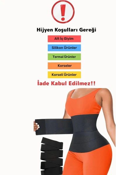 Özel Üretim İnceltici Bele Dolamalı Kum Saati Görüntüsü Veren 4 Metre Sarma Bel Korsesi - Resim 4