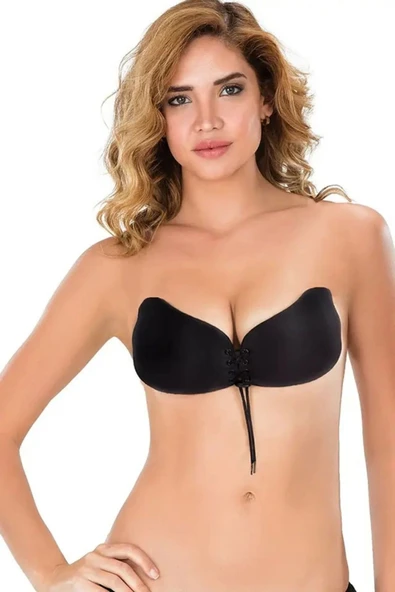 Özel Üretim Kaymaz Dikişsiz Göğüs Dikleştirici Dolgun Gösteren Toparlayıcı Askısız Yapışkanlı Sütyen - 2