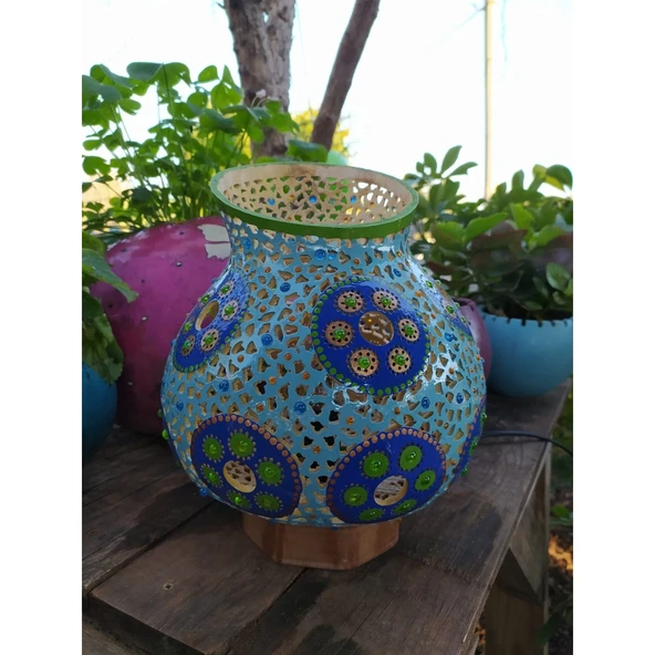 Yuvarlak Çiçek Modeli Su Kabağı Lamba - 3