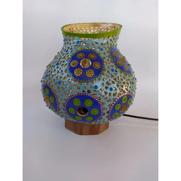 Yuvarlak Çiçek Modeli Su Kabağı Lamba - 2