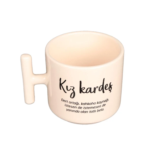 KREM T KULP KIZ KARDEŞ TASARIM KUPA - 2