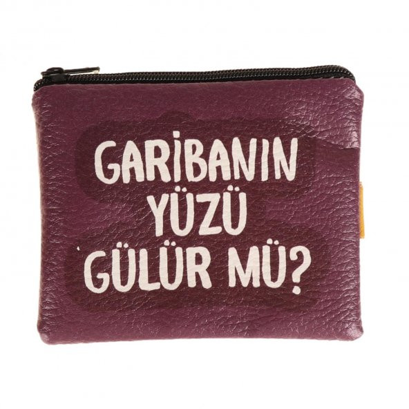 MOR GARİBANIN YÜZÜ GÜLÜR MÜ? TASARIMLI SÜET BOZUK PARA CÜZDANI