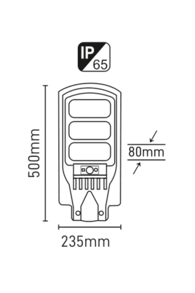 150w Led Solar Sokak Armatürü(SENSÖRLÜ) - Solar Sokak Lambası - Güneş Enerjili Sokak Lambası, IP66 SU GEÇİRMEZ - 2