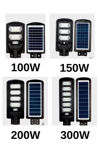150w Led Solar Sokak Armatürü(SENSÖRLÜ) - Solar Sokak Lambası - Güneş Enerjili Sokak Lambası, IP66 SU GEÇİRMEZ - 5