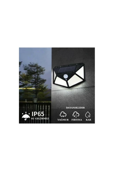 Solar Güneş Enerjili Led Aplik- 40W 6500k Soğuk Beyaz - Solar Güneş Enerjili Led Aplik - Ip65 Su Geçirmez- Bahçe ve Dış Mekan Aydınlatma