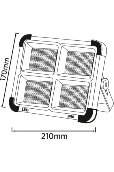 Güneş Enerjili Porjektör - Solar Led Projektör - 200w Güneş Enerjili, Ip65 Su Geçirmez, S.o.s Modu Ile Güçlü Aydınlatma - 8