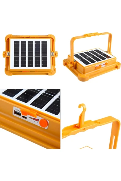 Güneş Enerjili Porjektör - Solar Led Projektör - 200w Güneş Enerjili, Ip65 Su Geçirmez, S.o.s Modu Ile Güçlü Aydınlatma - 7