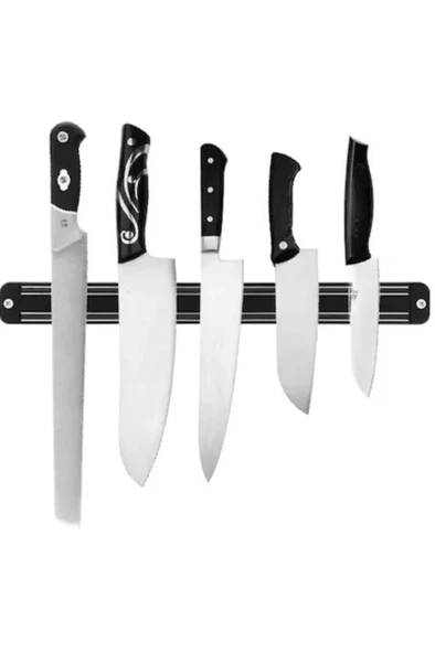 55 cm Duvara Monte Çift Mıknatıslı Bıçak Askısı Kepçe Asma Tutucu Mıknatıs Askılığı Bıçaklık - 6