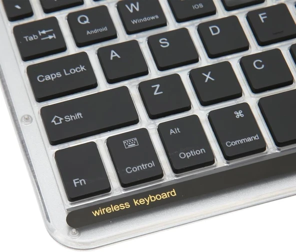 Technopc Ultrapad UP10.SI36LA 10.1" Uyumlu Kablosuz Bluetooth Şarjlı Transparan Rgp 7 Renk Işıklı Klavye - Gri - 2