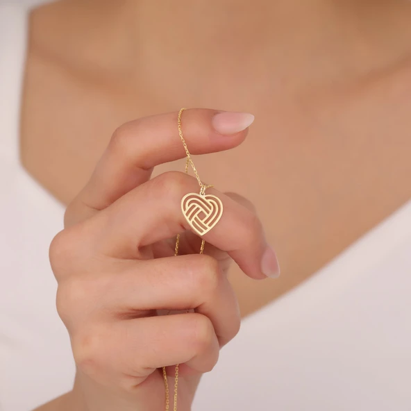 925 Ayar Gümüş Spiral Kalp Kolye ürün görseli