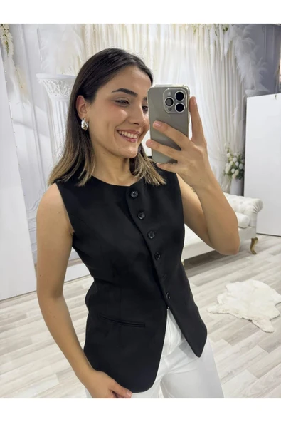 SİYAH SÜET YELEK - 2