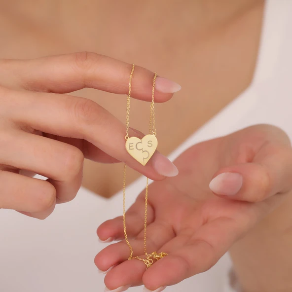 925 Ayar Gümüş Kalp Formunda Puzzle Kolye ürün görseli