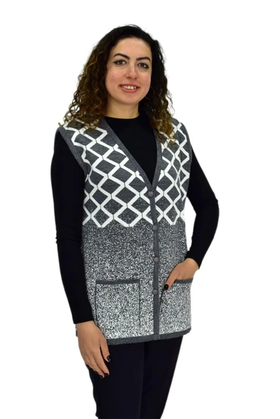 Kadın Anne Cepli Triko Yelek ASY BGL-ST04131 - 6