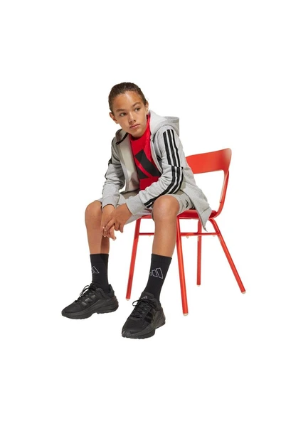adidas Unisex Çocuk   Sweatshirt J 3S FL FZ HD JD6493 - 3