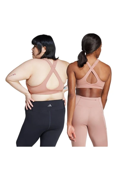 adidas FASTIM L HS BRA Kadın  Pembe  Sporcu Sütyeni JI7979 - 9