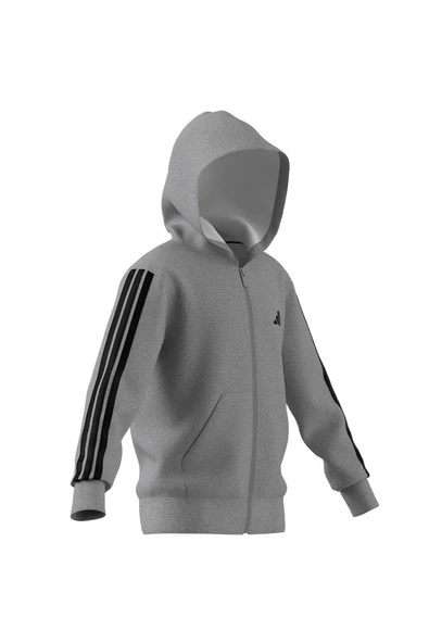 adidas Unisex Çocuk   Sweatshirt J 3S FL FZ HD JD6493 - 11