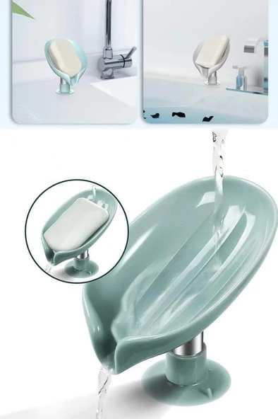 Vantuzlu Su Giderli Katı Sabunluk Banyo Mutfak İçin Süngerlik Su Tutmaz Sabun Kutusu - 8