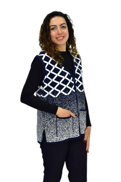 Kadın Anne Cepli Triko Yelek ASY BGL-ST04131 - 8