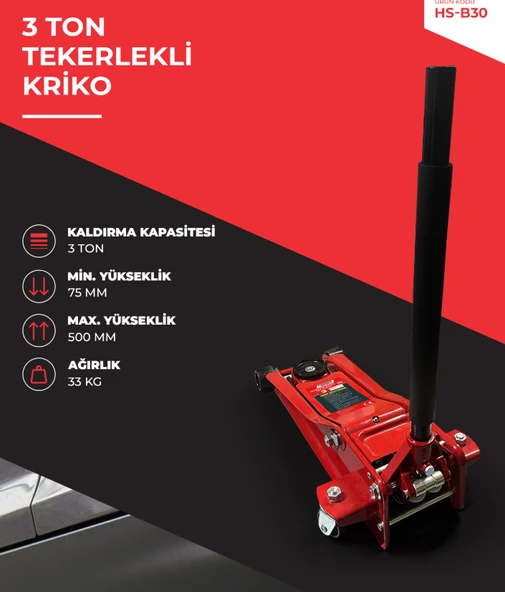 Powerfull 3 Ton Düşük Profil Çift Pistonlu Garaj Krikosu - 5