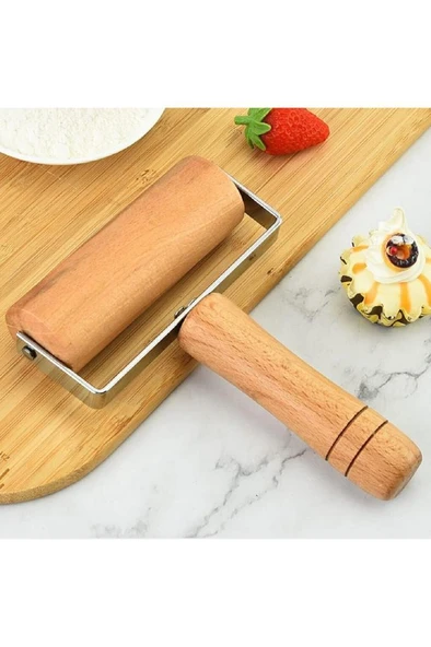 Ahşap Saplı Rulo Hamur Açma Rulosu Mini Oklava Mantı Pizza Börek Hamuru Açıcı Şekillendirici Merdane - 2