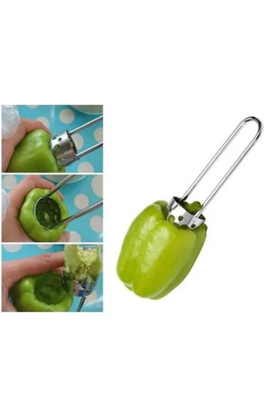 16x4 cm Çelik Dolmalık Biber Kabak Oyucu Patlıcan Dolması Oyacağı Sebze Çekirdek Çıkarıcı Oyacak - 5