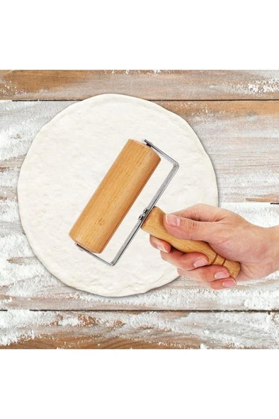 Ahşap Saplı Rulo Hamur Açma Rulosu Mini Oklava Mantı Pizza Börek Hamuru Açıcı Şekillendirici Merdane - 3