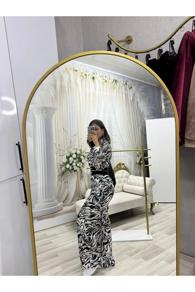 ZEBRA DESENLİ BELİ LASTİKLİ PANTOLON - 2