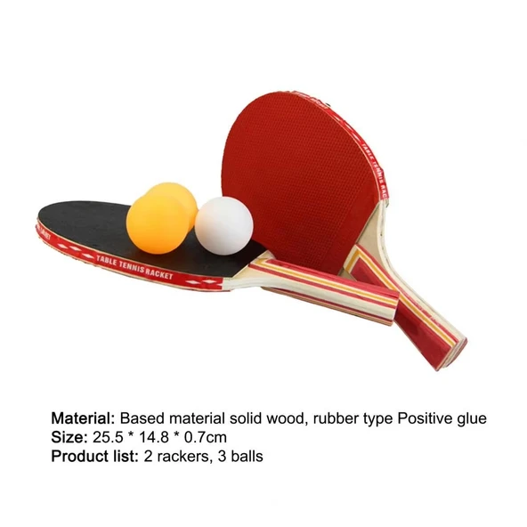 Masa Tenis Seti Pinpon Seti 2 Raket 3 Top File Takma Aparatları+ 6 Adet Pinpon Maç Topu - 2