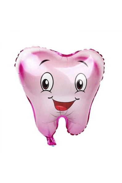 Diş Şeklinde Folyo Balon Pembe