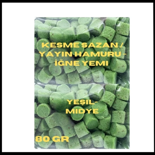 Uyguna-Yakala Yeşil-Midye 80 Gr Kesme Sazan / Yayın Hamuru - İğne Yemi - SPE.130