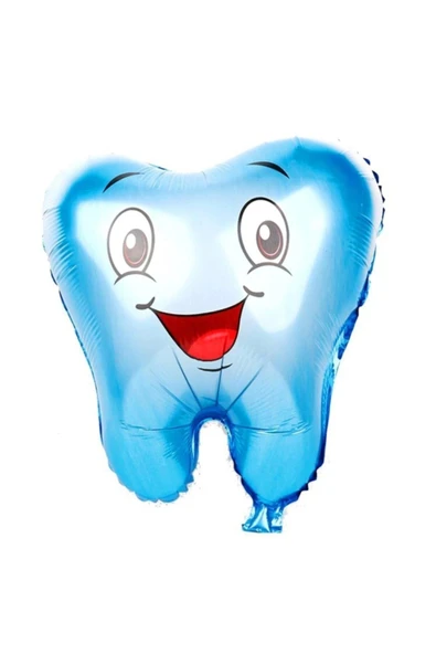 Diş Şeklinde Folyo Balon Mavi ürün görseli