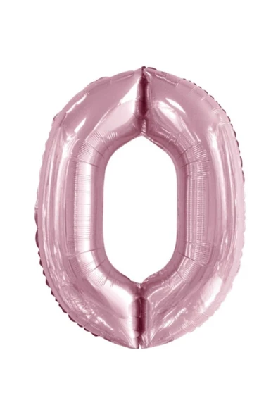 0 Folyo Rakam Balon Pembe 100 Cm