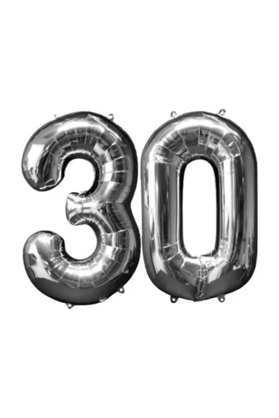 30 Yaş Gümüş Folyo Balon (76 Cm) ürün görseli