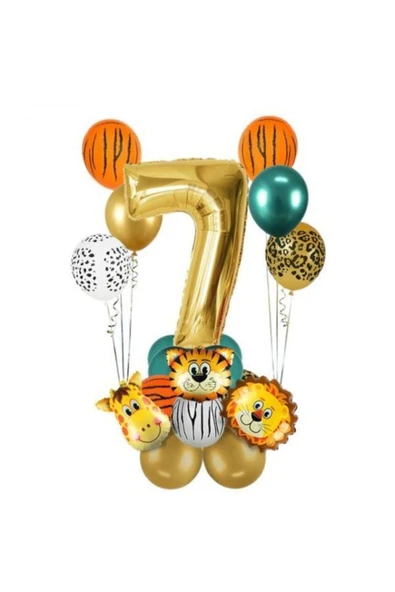Gold Safari Temalı Balon Seti 7 Yaş