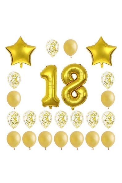 18 Yaş Gold Balon Seti