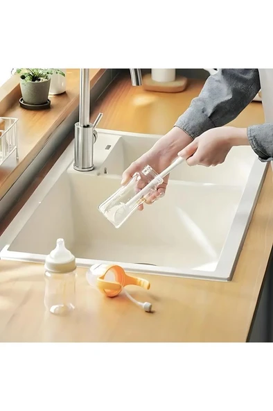 Esnek Silikon Biberon Cam Şişe Kavanoz Temizleyici Fırça Suluk Termos Matara Yıkama Fırçası Süngeri - 2