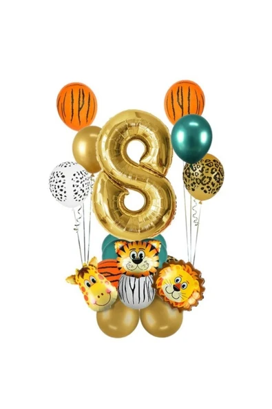Gold Safari Temalı Balon Seti 8 Yaş ürün görseli