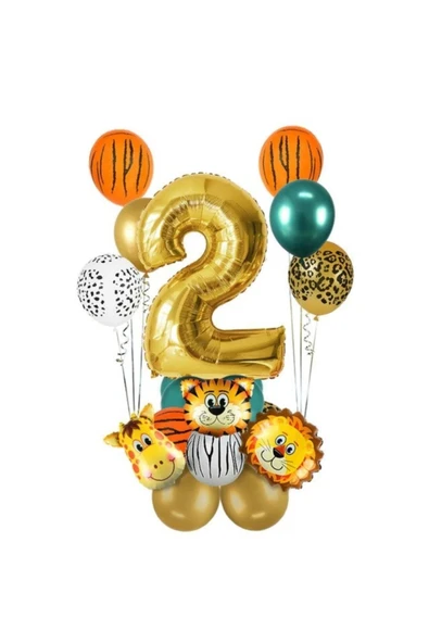 2 Yaş Gold Safari Temalı Balon Seti