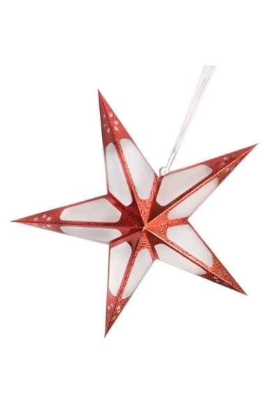 Yıldız Karton Katlanan Hologramlı Kırmızı 60 Cm - 2