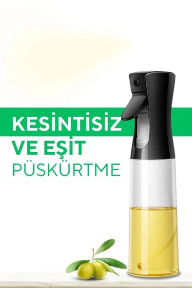 200 ml Airfryer Sprey Yağdanlık Zeytinyağı Sirke Yağ Püskürtmeli Damlatmaz Cam Şişe Şişesi - 6