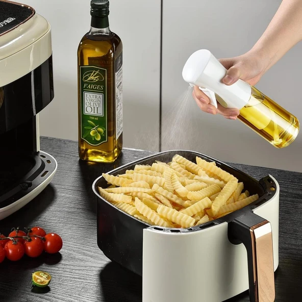 200 ml Airfryer Sprey Yağdanlık Zeytinyağı Sirke Yağ Püskürtmeli Damlatmaz Cam Şişe Şişesi - 2