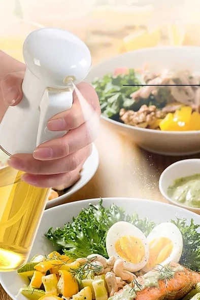 200 ml Airfryer Sprey Yağdanlık Zeytinyağı Sirke Yağ Püskürtmeli Damlatmaz Cam Şişe Şişesi - 7