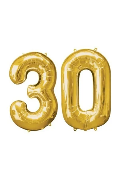 30 Yaş Altın Folyo Balon (100 Cm) ürün görseli