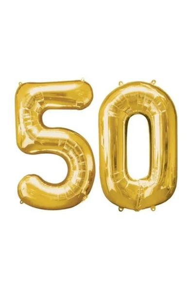 50 Yaş Altın Folyo Balon (100 Cm)