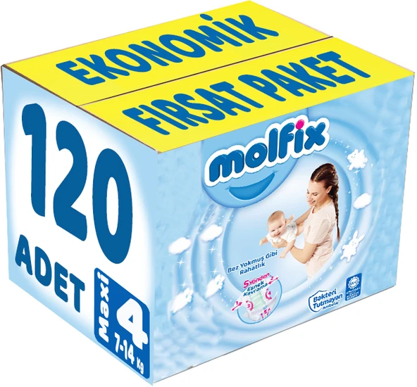 Molfix Bebek Bezi Beden:4 (7-14Kg) Maxi 124 Adet Ekonomik Fırsat Pk ürün görseli