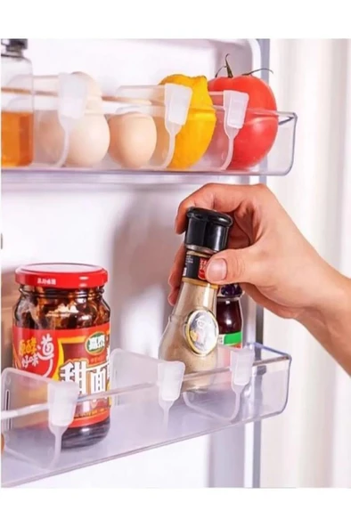 10 Adet Buzdolabı Yan Kapak Raf Bölücü Ayracı Dolap Çekmece Düzenleyici Şişe Kutu Bardak Ayırıcı - 3