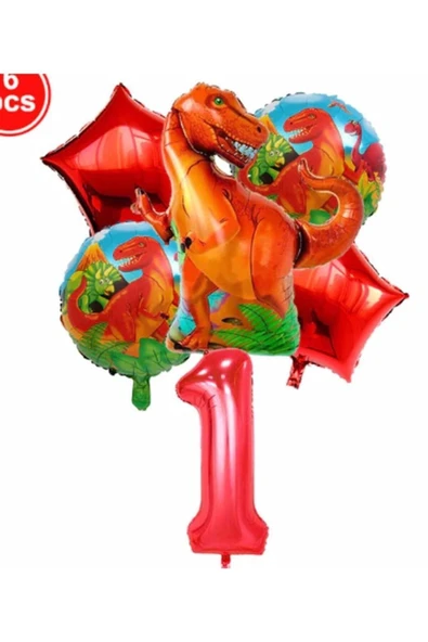 Dinazor Konsept 1 Yaş Balon Set Dinazor T-rex Konsept Doğum Günü Set Yaş Balon Set ürün görseli