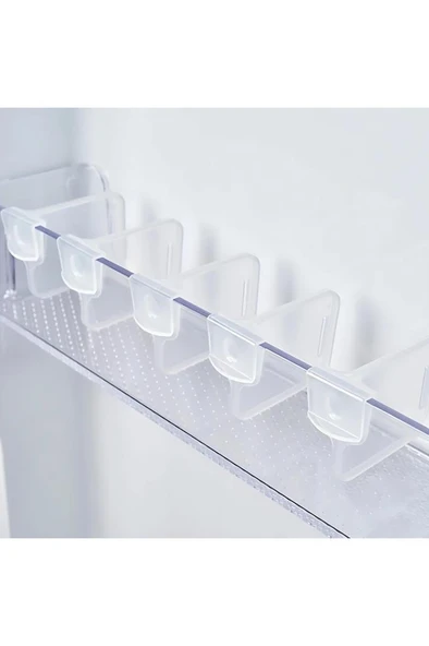 10 Adet Buzdolabı Yan Kapak Raf Bölücü Ayracı Dolap Çekmece Düzenleyici Şişe Kutu Bardak Ayırıcı - 6